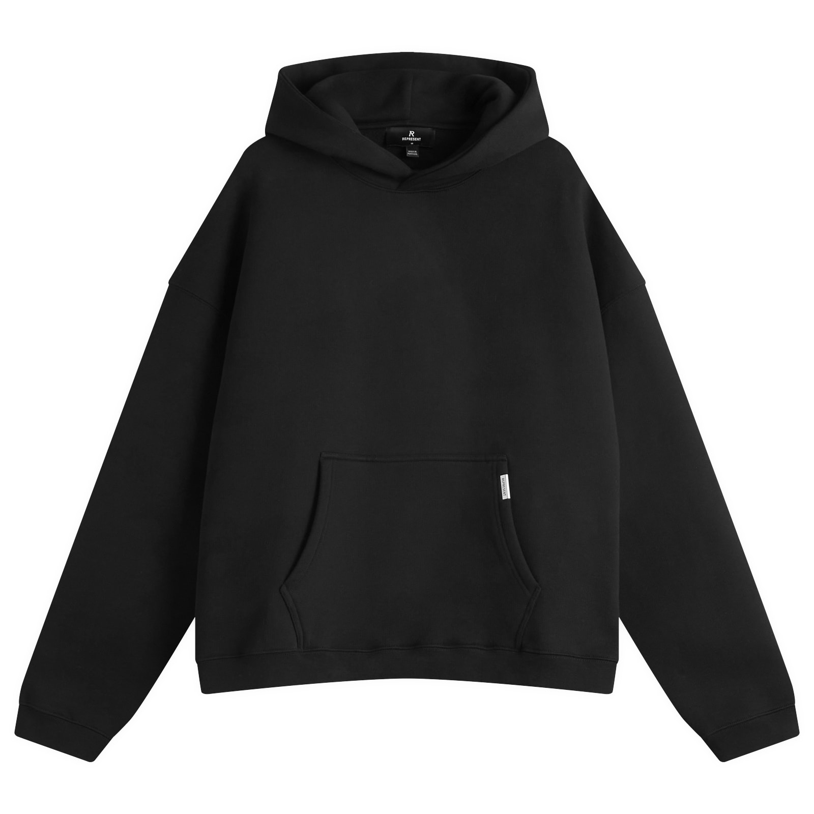 Represent Men's Black Initial Boxy Hoodie Large