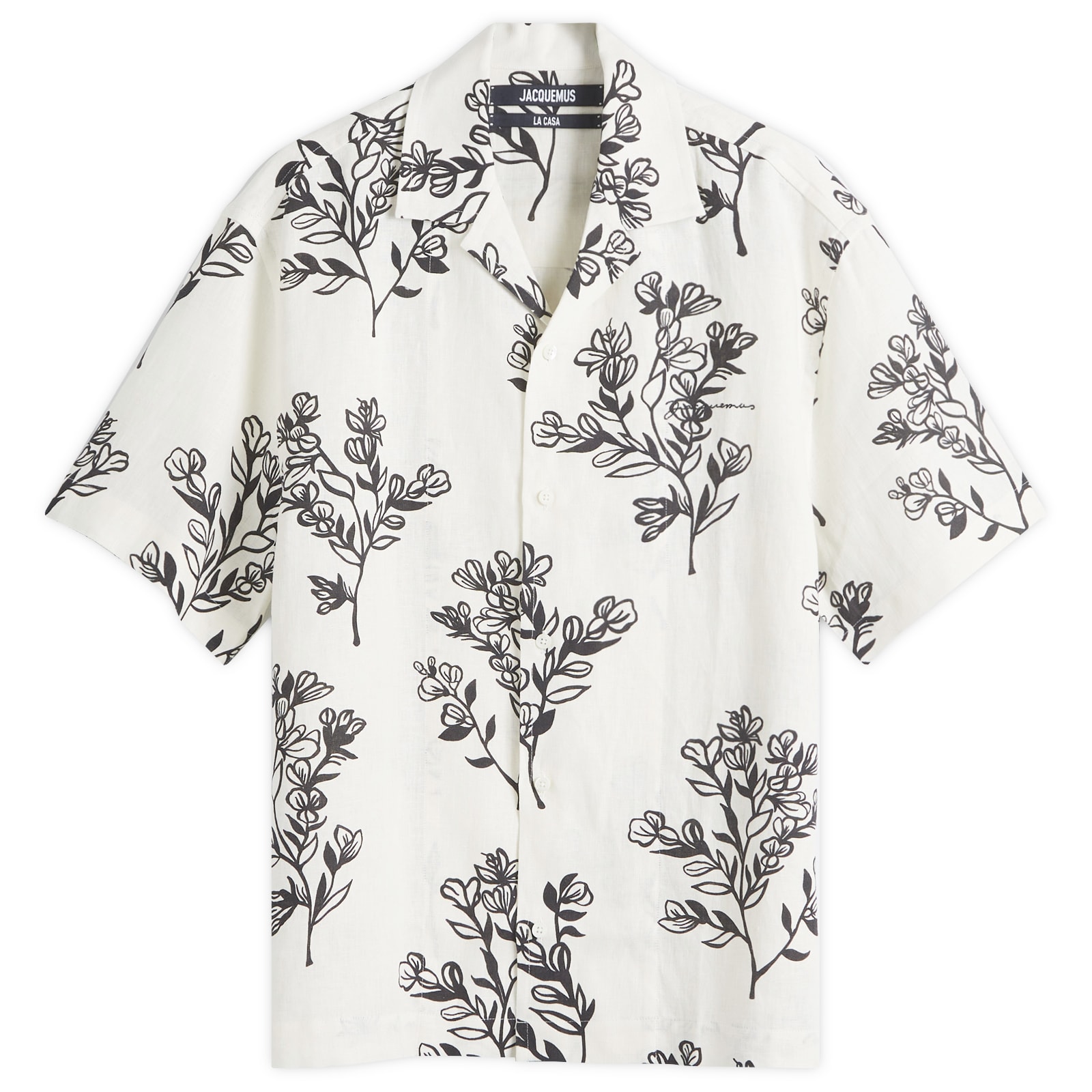 Jacquemus Men's Jean Vacation Shirt Black Flowers - Curated Menswear