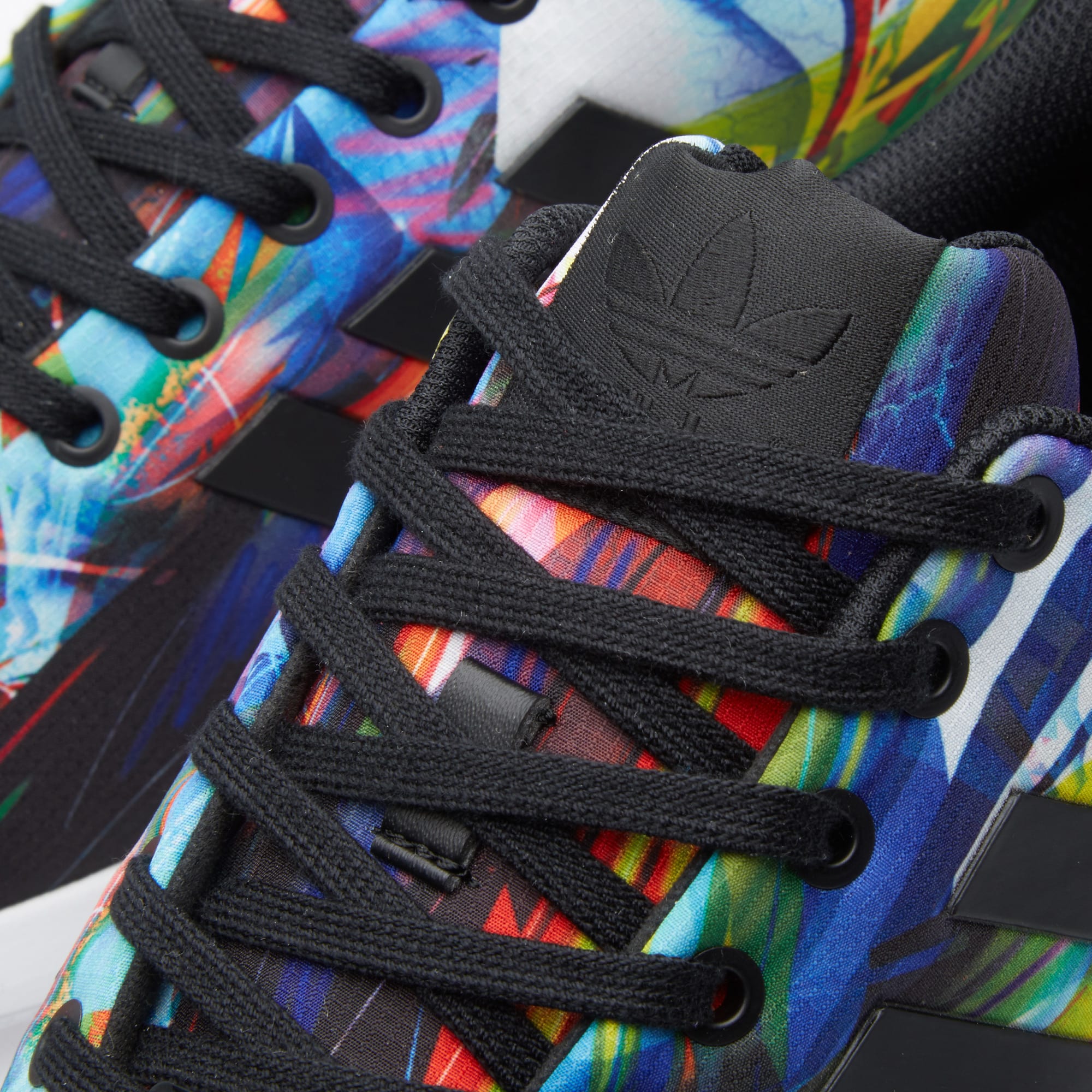 adidas originals zx flux black print sneakers