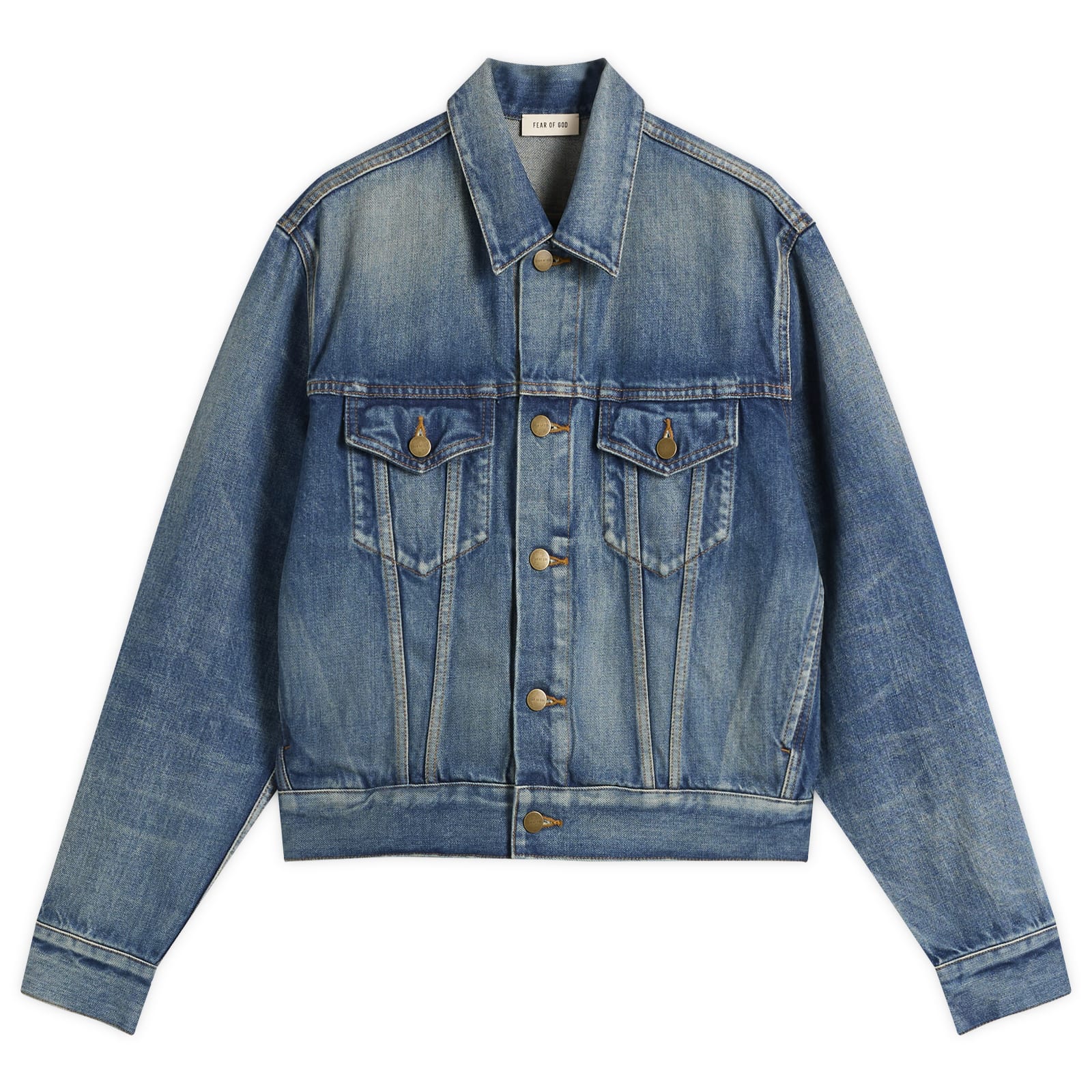 Fear Of God Men's Mid Indigo Trucker Jacket