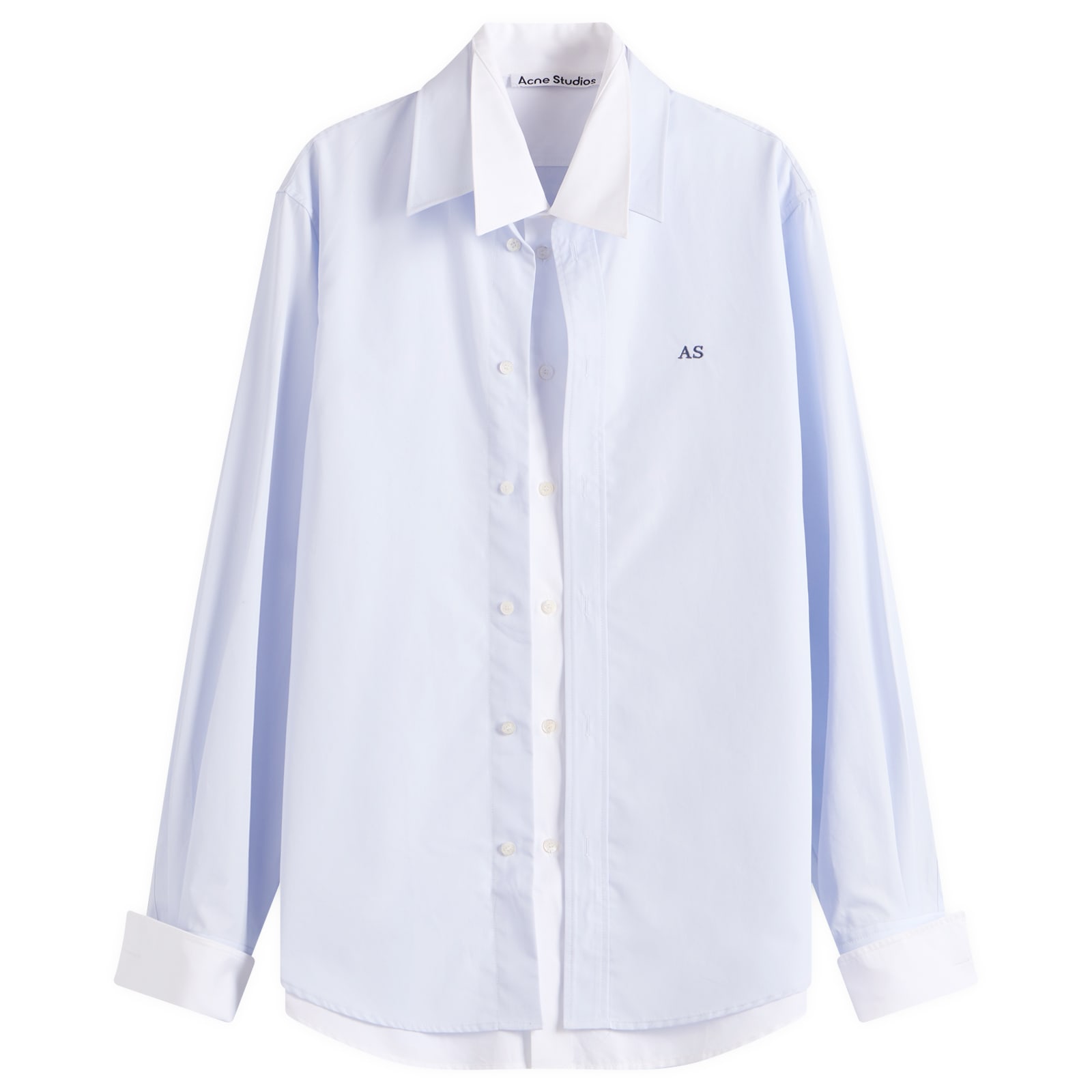 Acne Studios Men’s Sont Poplin Long Sleeve Shirt Blue/White