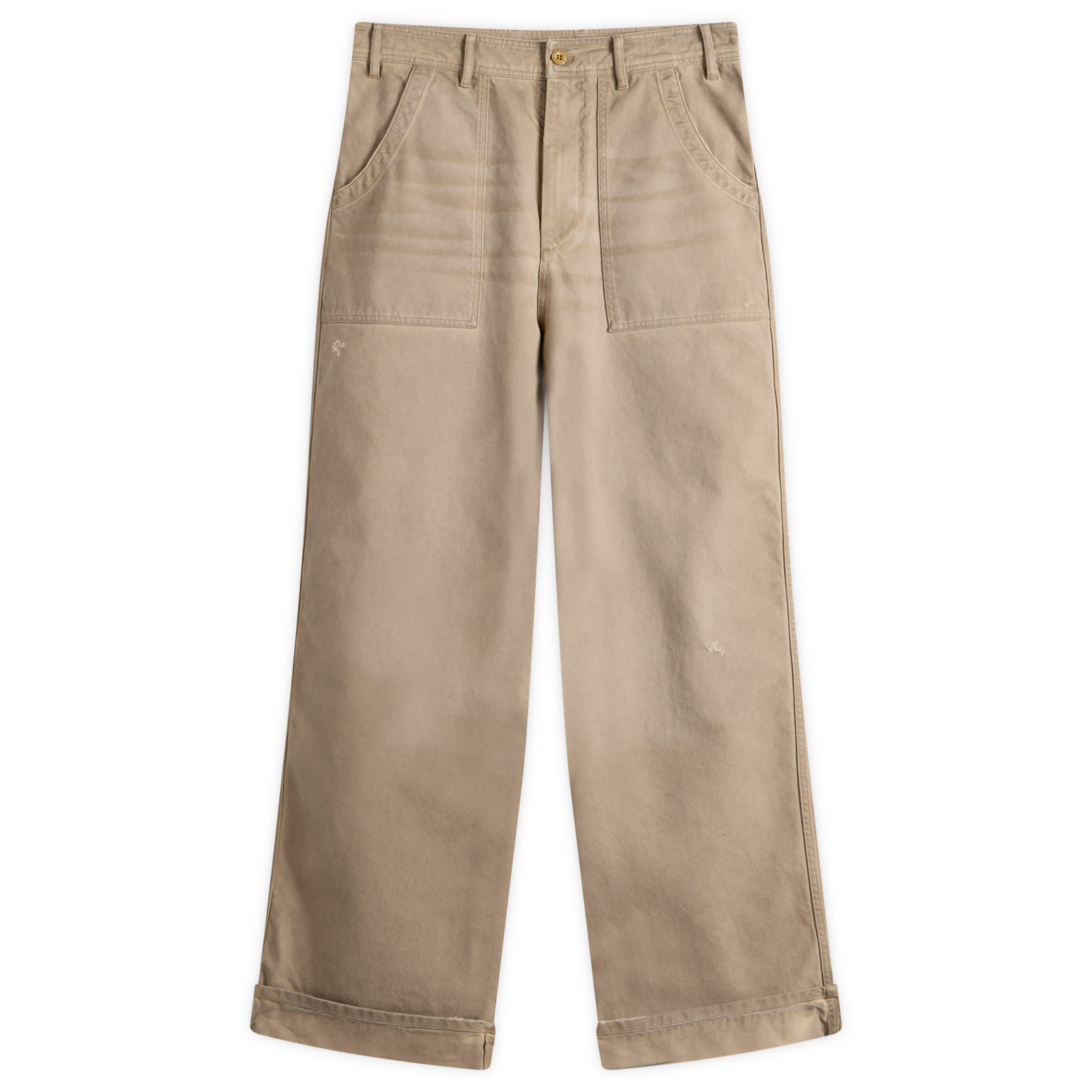 Acne Studios Men’s Plinty Rustic Cotton Twill Trousers Camel Beige