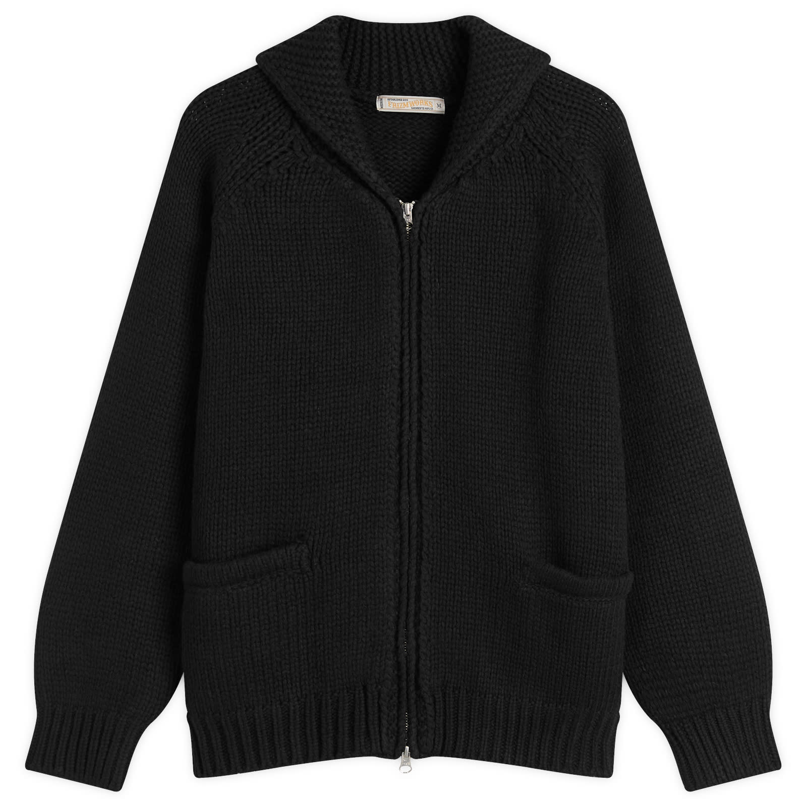 FrizmWORKS Men’s Cowichan Zip Up Cardigan Black