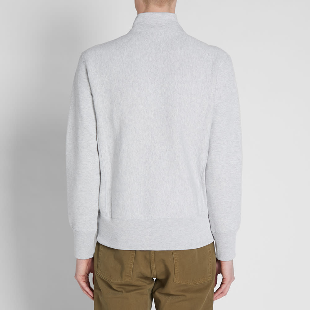 Champion Reverse Weave Quarter Zip Small Logo Sweat Grey Melange | END ...