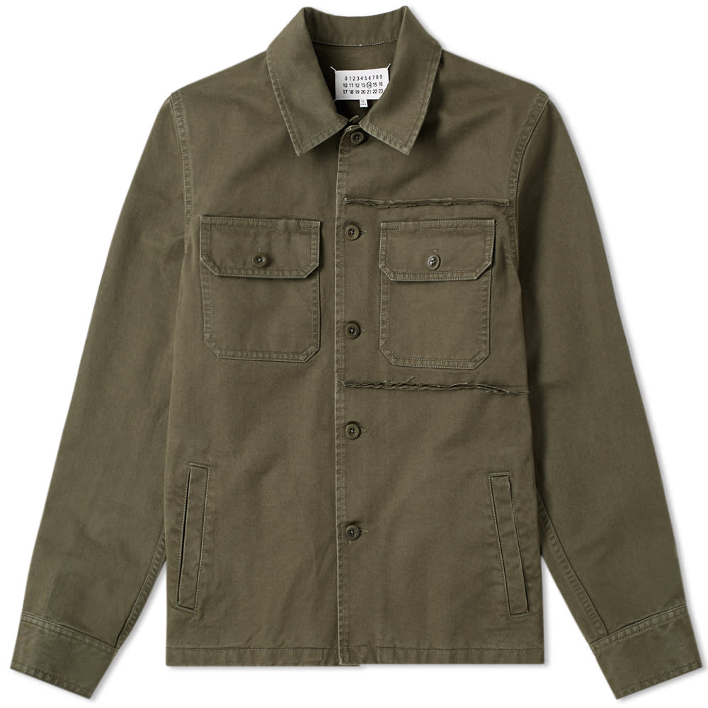 Maison Margiela 14 Distressed Shirt Jacket Olive | END.