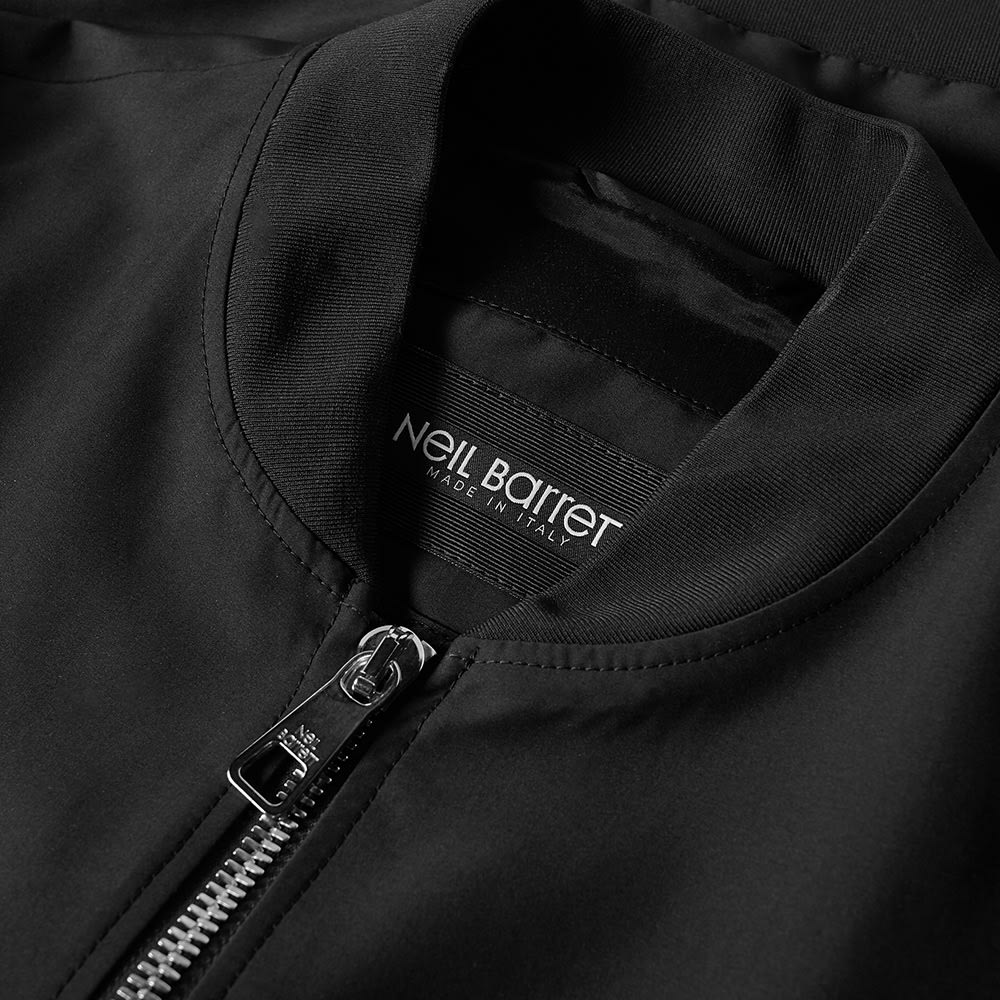 Neil Barrett Lightning Bolt Motif Bomber Jacket Black END.