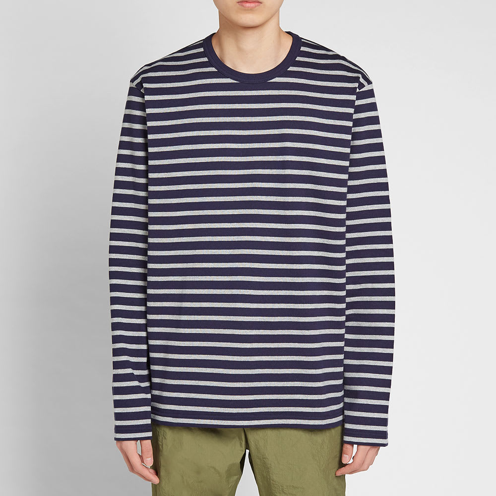 Junya Watanabe MAN Long Sleeve Stripe Tee Navy & Grey | END. (US)