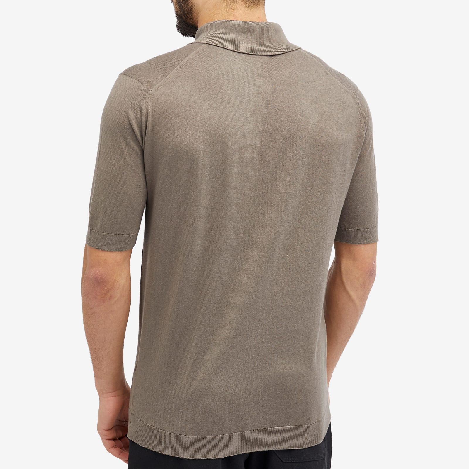 John Smedley Men's ISIS Heritage Knit Polo Beige Musk | JS-ISIS