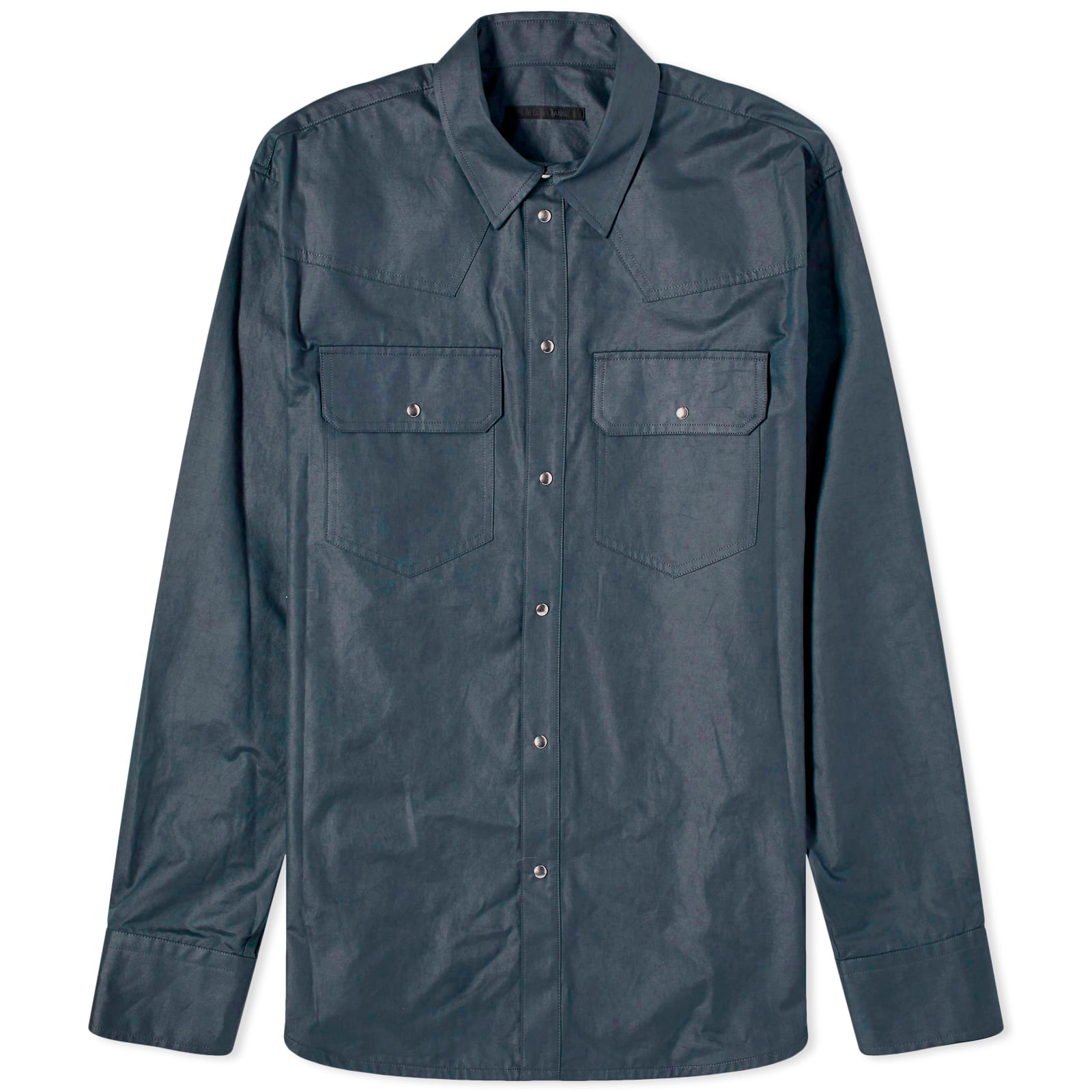 HELMUT LANG 本人期 イタリア製 黒ウエスタンシャツ 46 Helmut Lang Men's Classic Western Shirt Slate - Curated Menswear