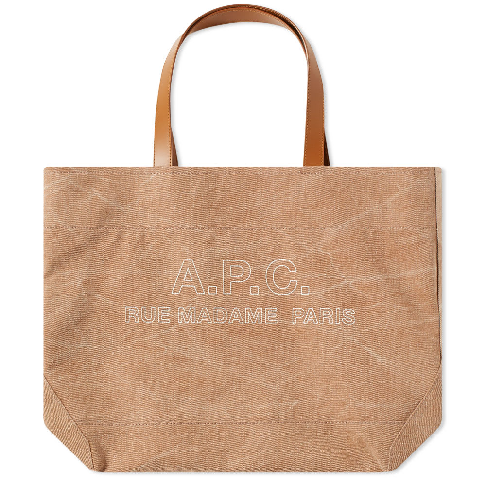 A.P.C. Igor Stitch Tote Logo Bag Washed Brown | END.