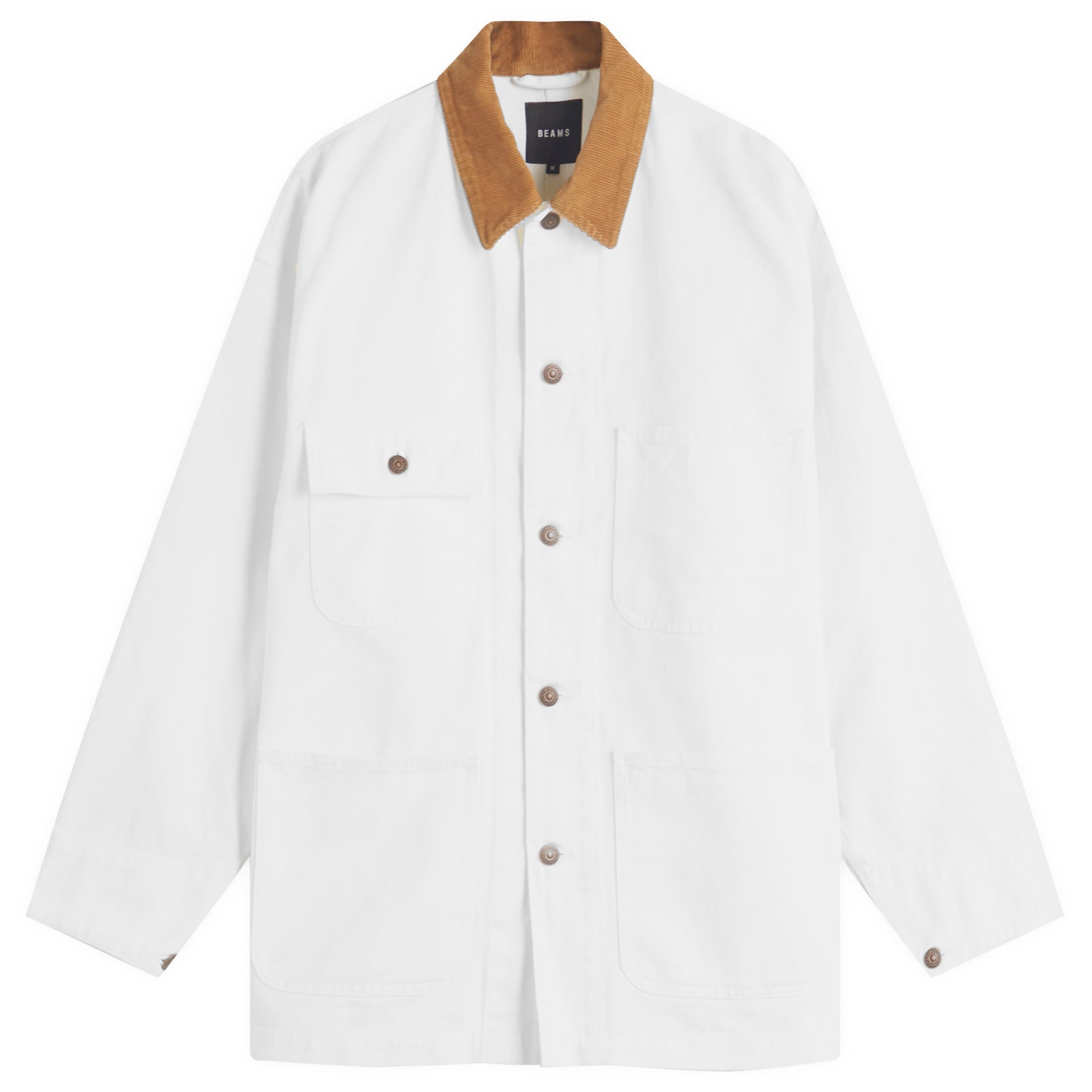 BEAMS Denim Loose Coverall Jacket White | END. (US)