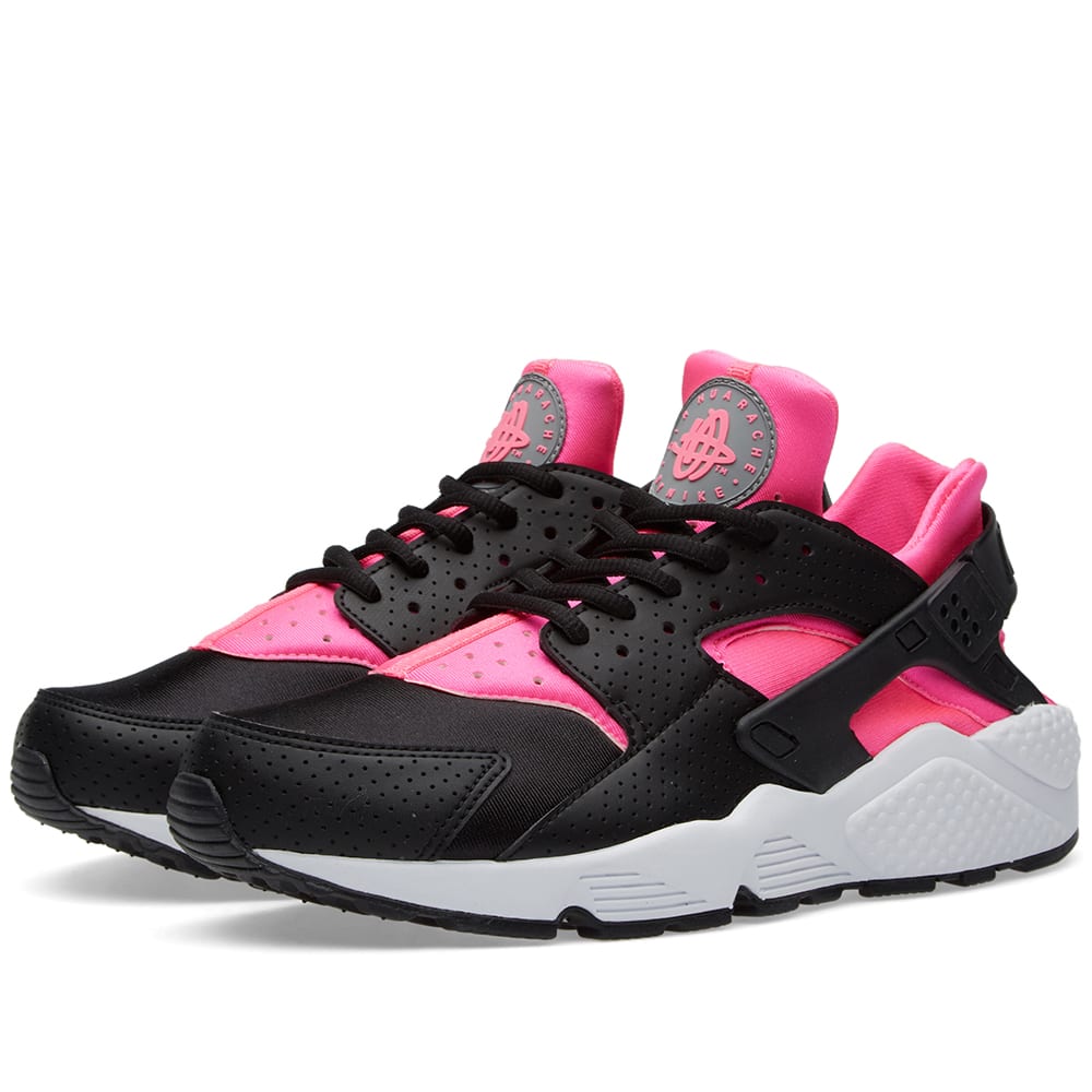 nike huarache black pink blue