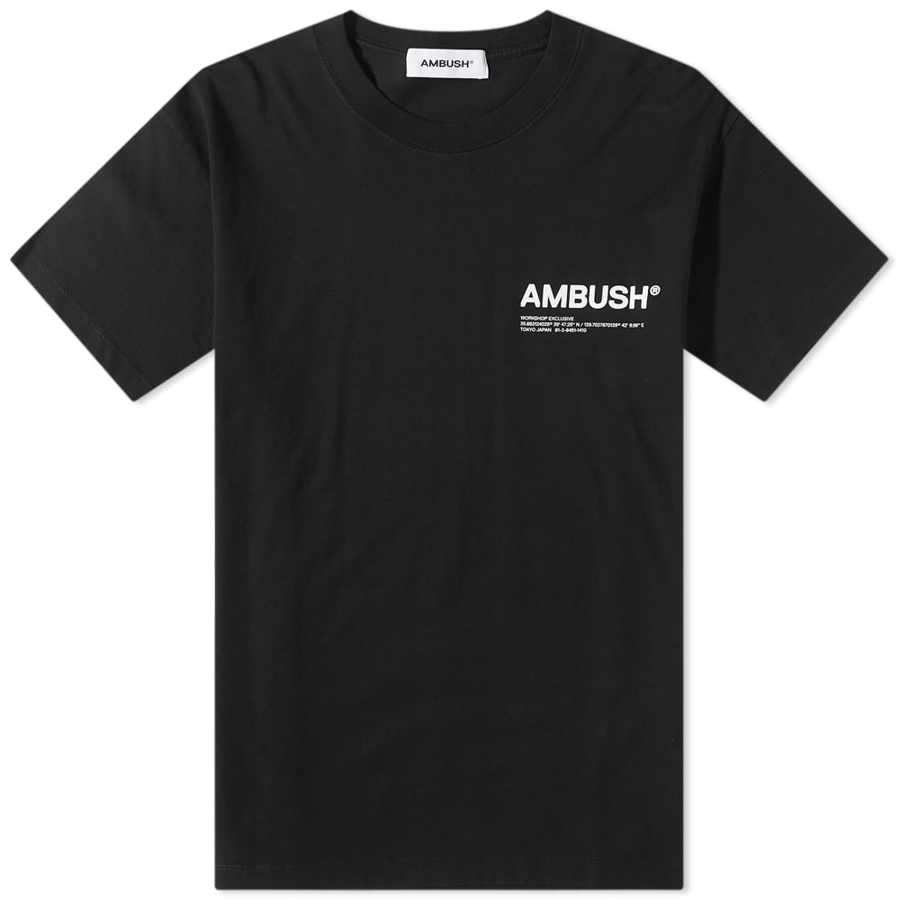 関税込 AMBUSH ロゴ入り Tシャツ WORKSHOP Ambush Workshop Logo T-Shirt Black & White | END. (AR)