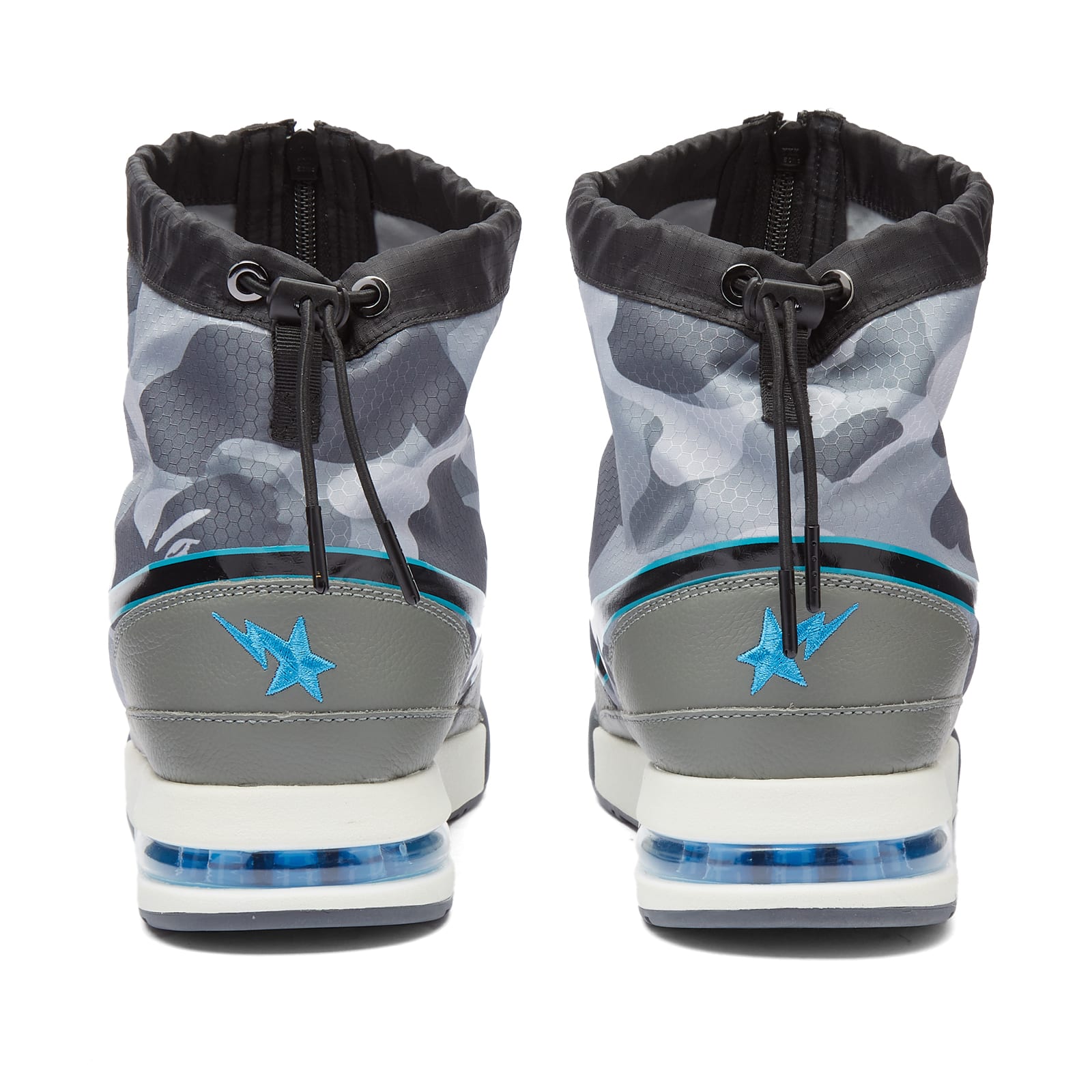 A Bathing Ape Men's Honeycomb Camo Zip Road Sta Grey