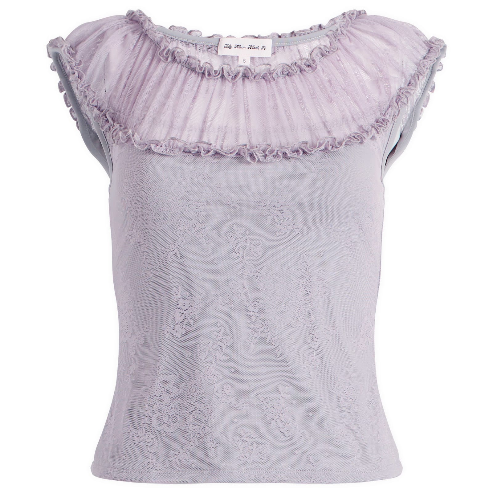 My Mum Made It Women's Ruffled Halo Top in Wisteria, Size X-Small 