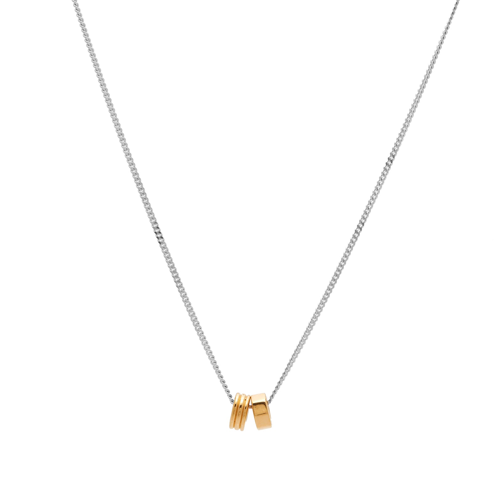 Missoma Abacus Beaded Floating Charm Necklace Gold & Silver
