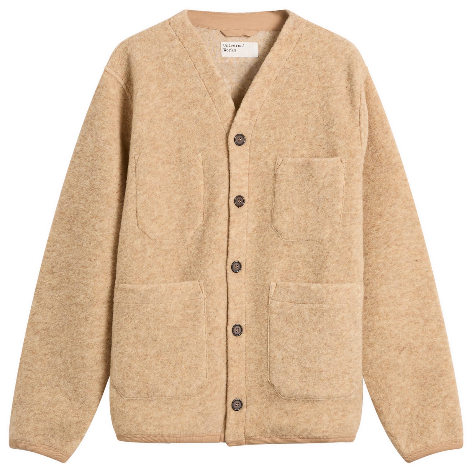 Universal Works Men’s Wool Fleece Cardigan Fawn