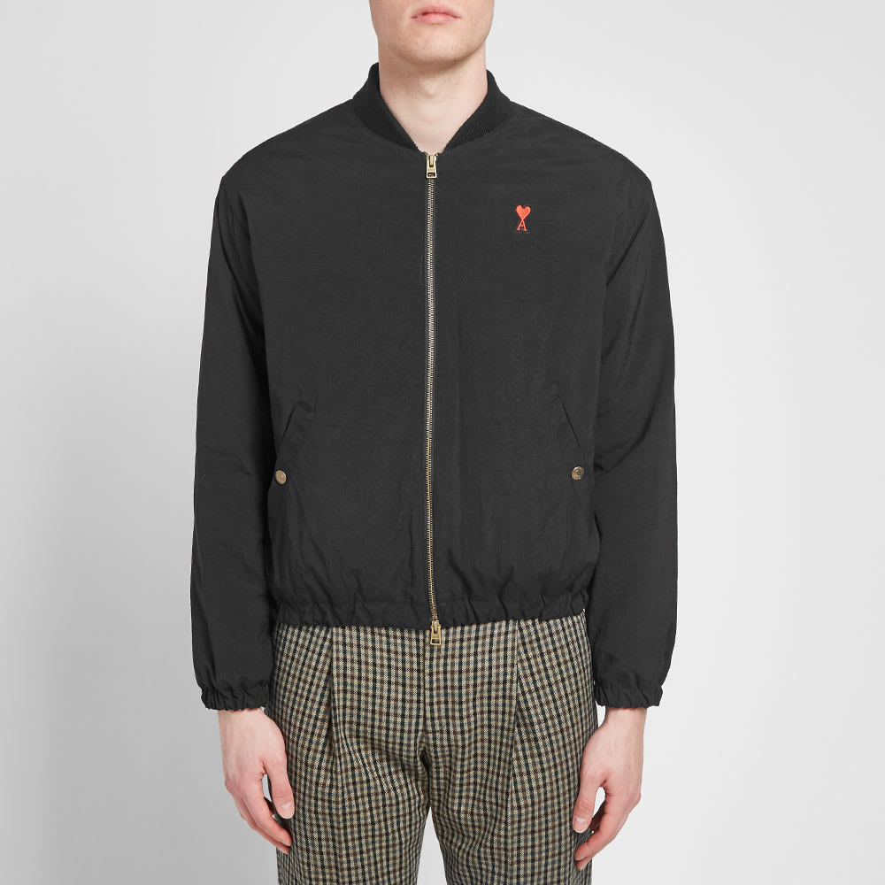 AMI Heart Logo Bomber Jacket Black | END. (US)