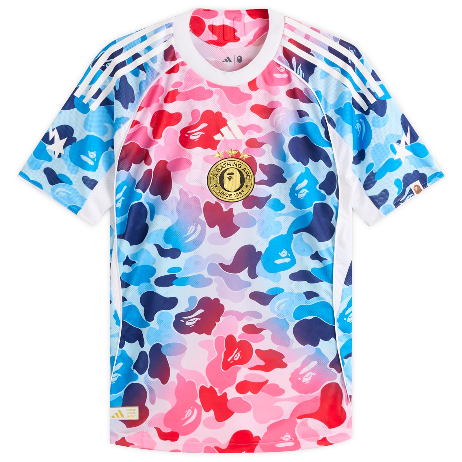 トップス adidas A BATHING BAPE Jersey Shock Blue Adidas x BAPE Jersey Shock Blue | END. (CA)
