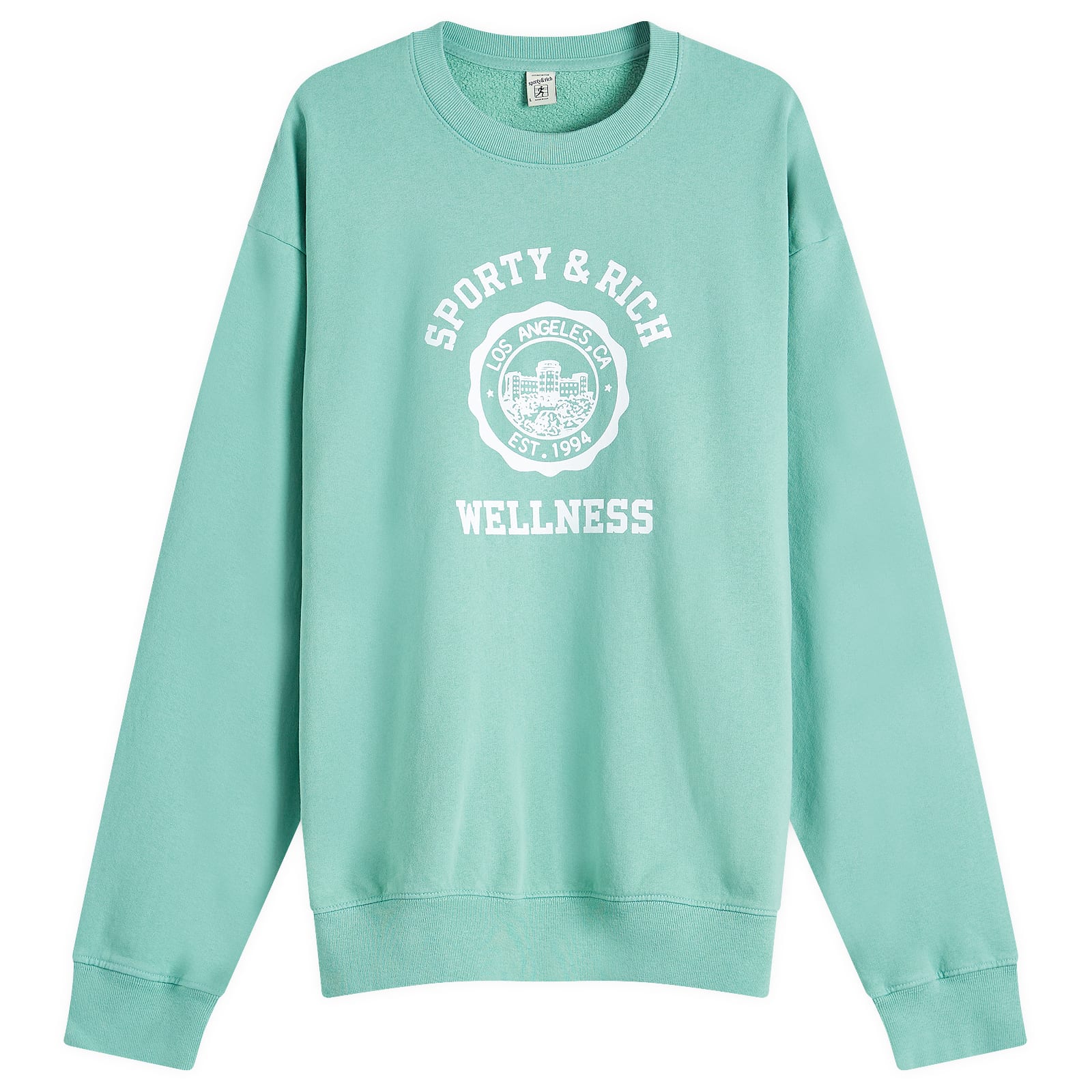 Sporty&Rich｜ (1800 Health Crewneck - Verde/White (WS067 Sporty & Rich 1800 Health Sweatshirt Verde & White | END. (US)