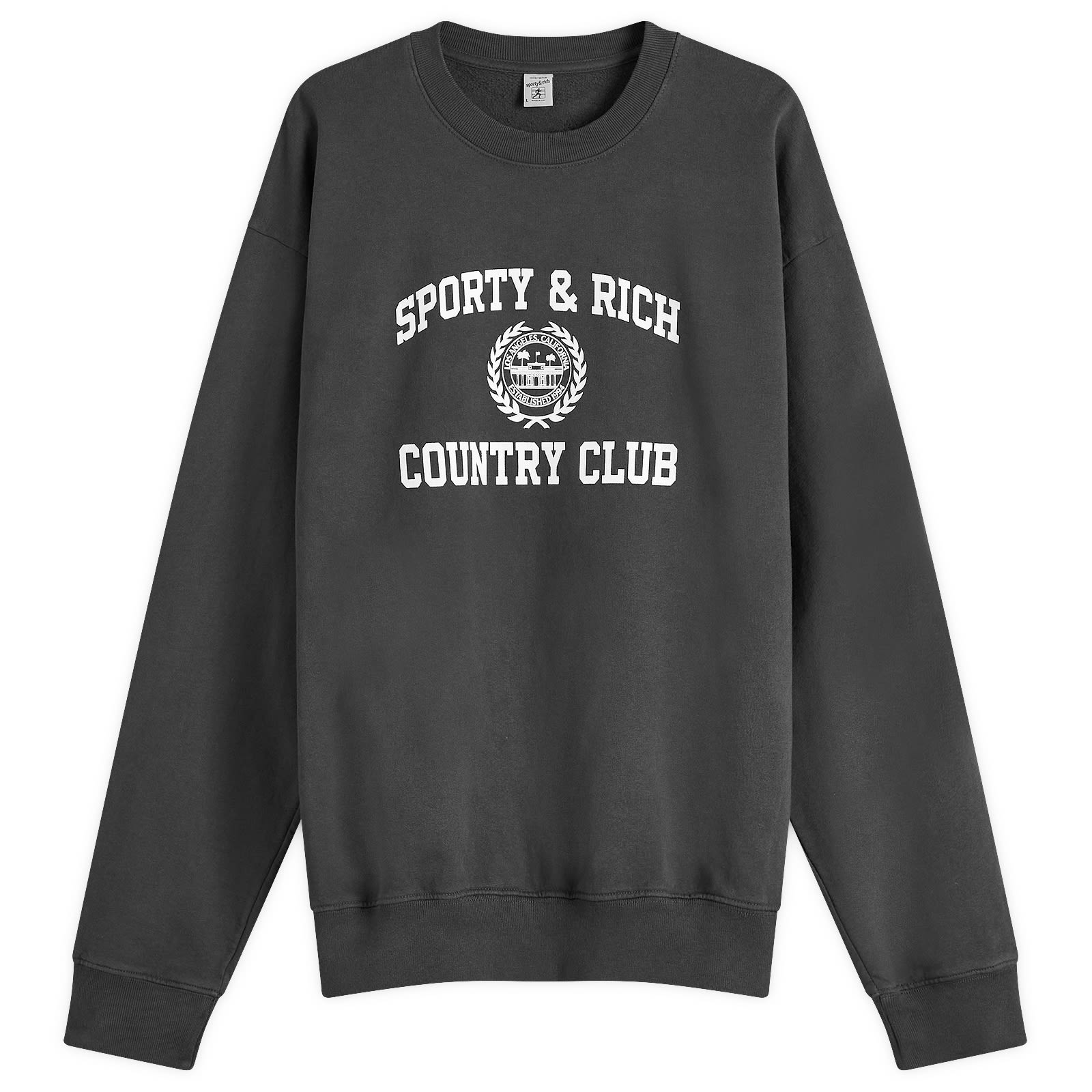 Sporty&Rich｜ (California Emblem Crewneck - Faded Black CALIFORNIAEMBLEMCREWNECKFADEDB