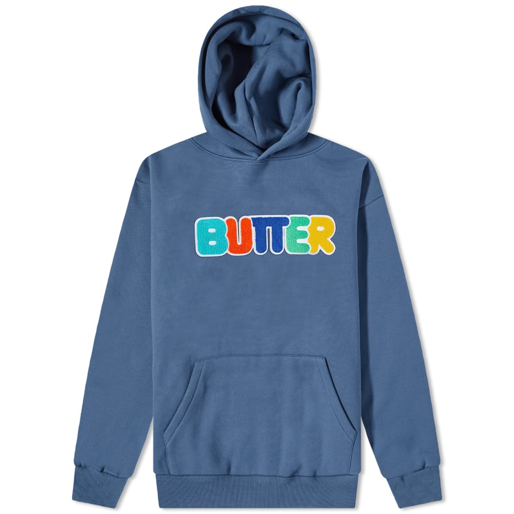Butter Goods Rounded Chenille Logo Hoodie Slate | END. (AR)