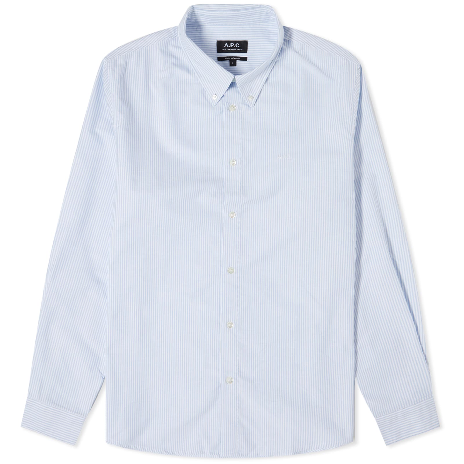 Ralph Lauren BLAKE Stripe Pattern Long-Sleeve Button-Down Stripe Shirt, Men's Size L (approx.) cotton blue type Vintage Second Hand