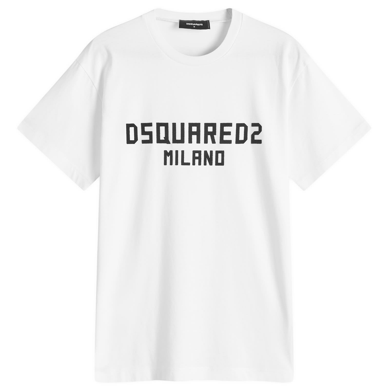 Tシャツ・カットソー DSQUARED2 'Cool Fit' T-shirt White/Black S74GD1418D20020 DSquared2 Cool Fit T-Shirt White & Black Print | END. (US)