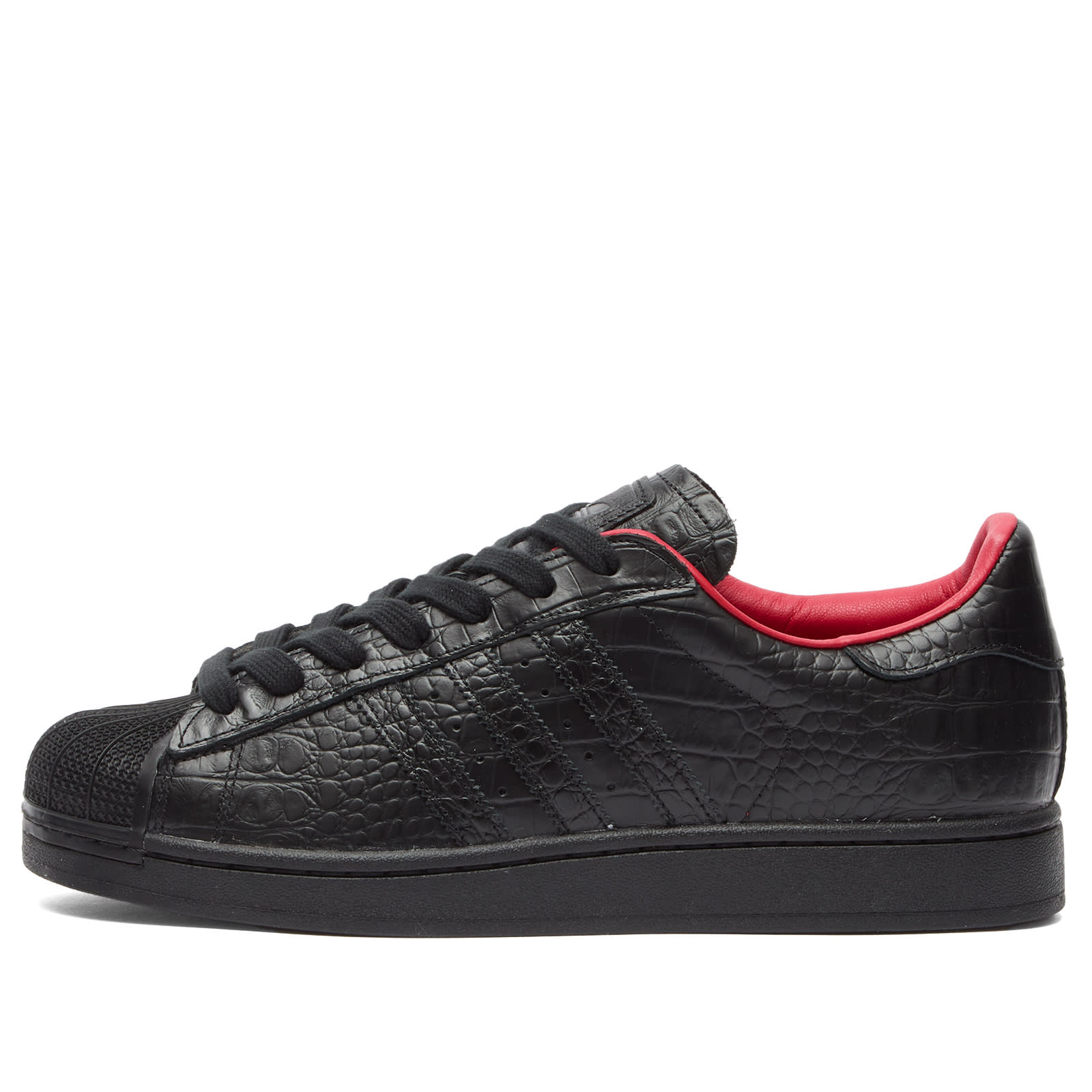 Adidas Men's Superstar II Sneaker Core Black/Core Black/Better Scarlet - IH9310