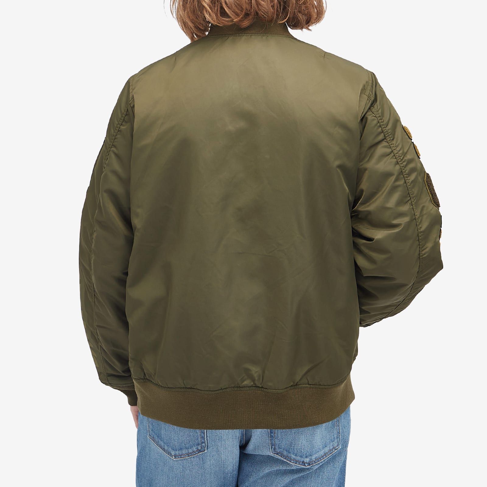A Bathing Ape Men's Shark MA-1 Jacket Olive - Curated Menswear