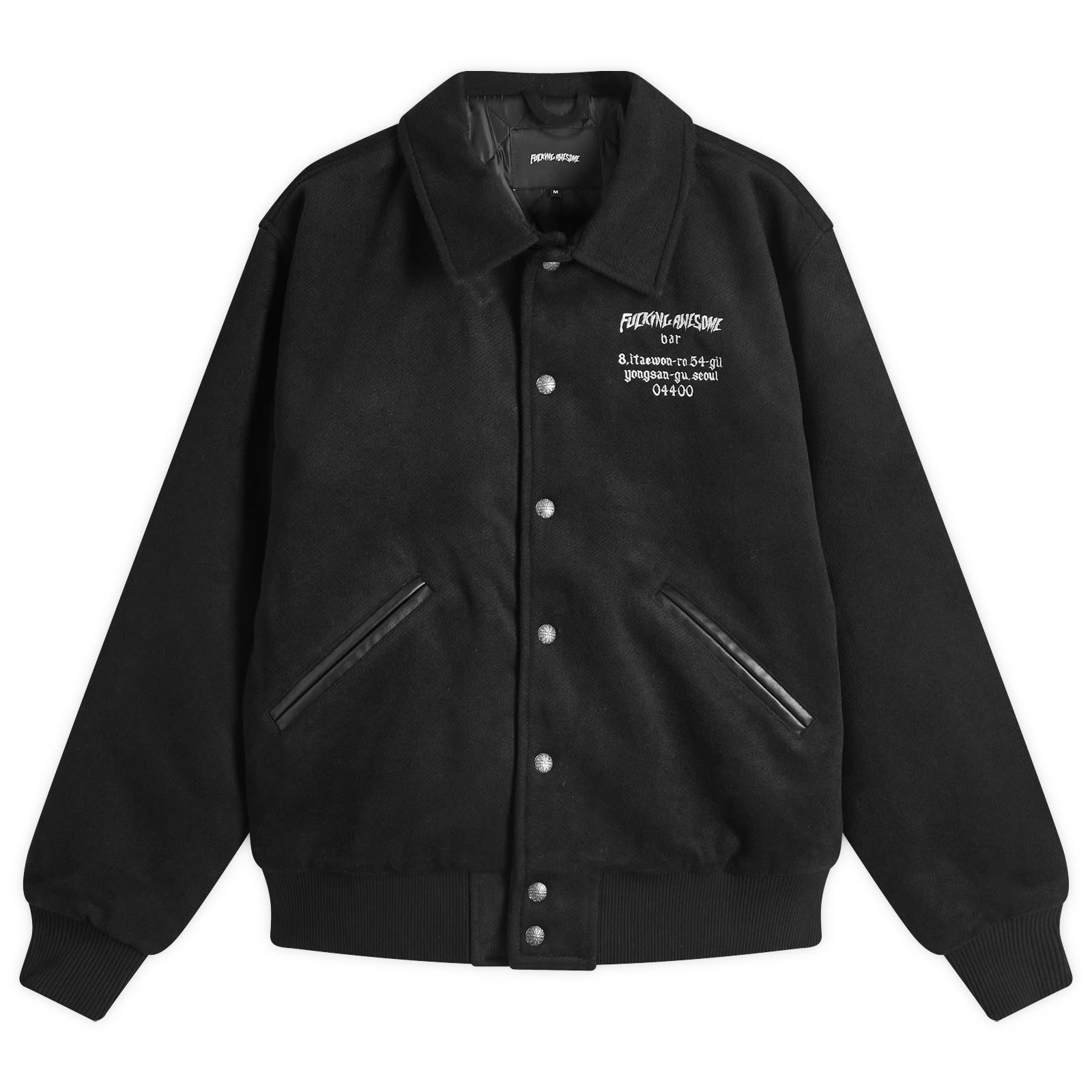 Fucking Awesome Korea Bar Varsity Jacket Black | END. (TW)
