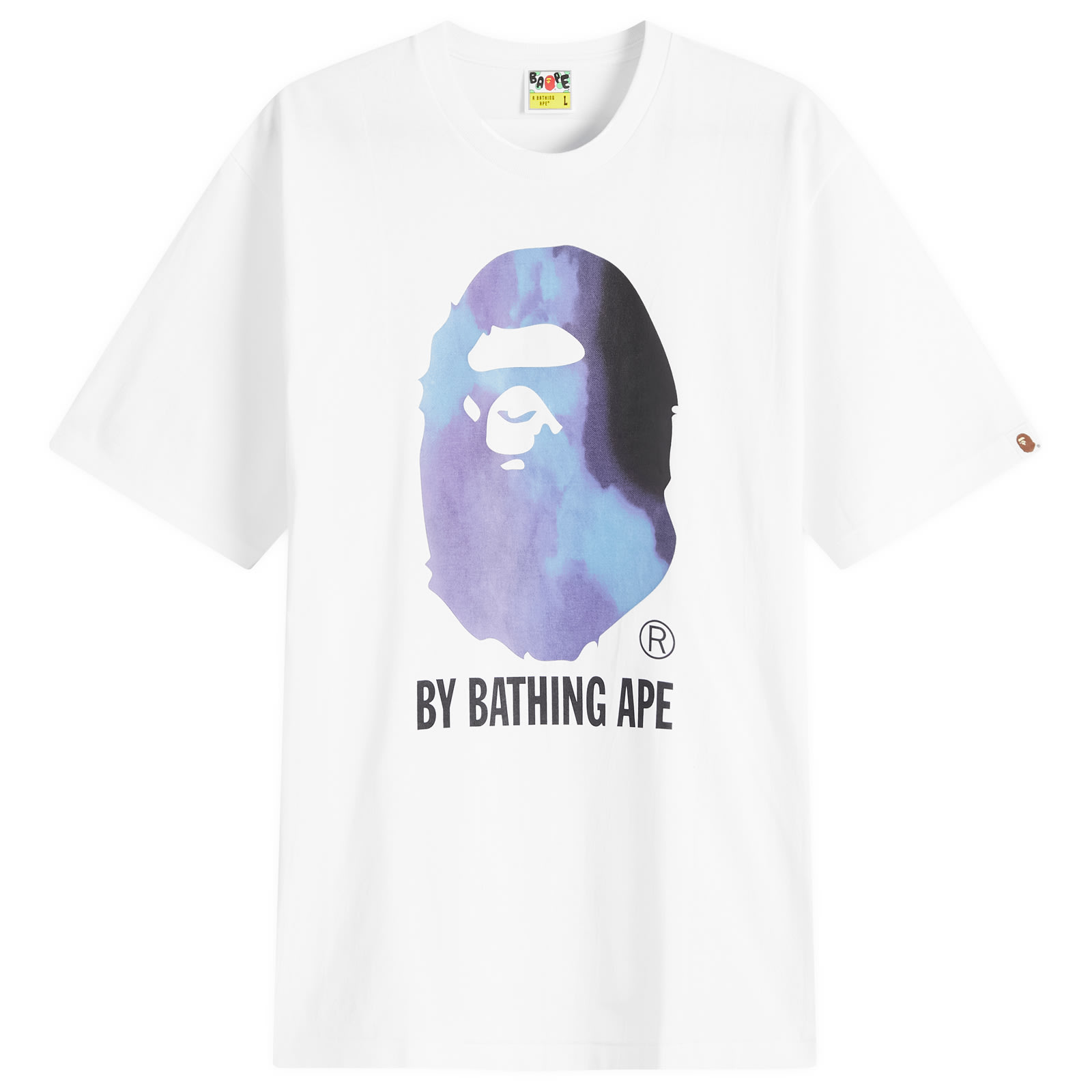 A Bathing Ape Men's White/Black Tie Dye By Bathing Ape T-Shirt