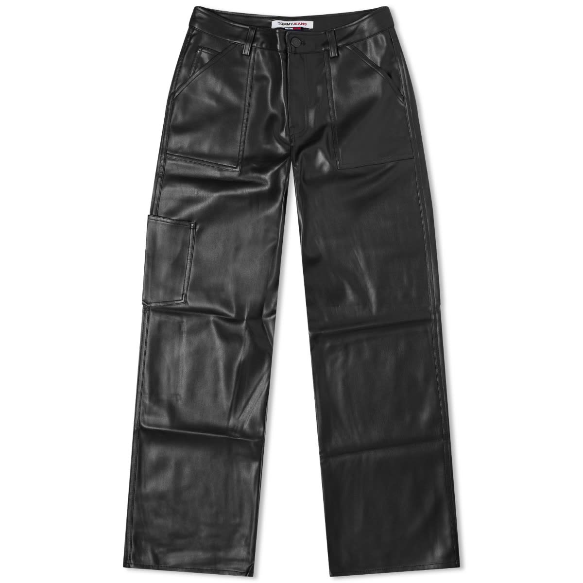 Tommy Jeans Faux Leather Trousers Black END. (US)