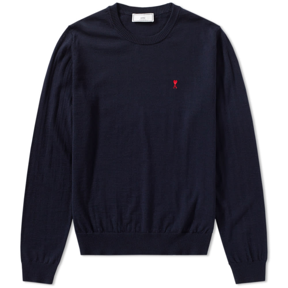 French label AMI look to craft timeless menswear with a casual sense of cool, with the label's founder Alexandre Mattiussi being inspired by everyday life on the streets of Paris.Crafted from a fine merino wool and embroidered with the 'Ami de Coeur' emblem to the chest, this simple crew neck knit has been styled neatly with a ribbed neck, cuffs and hem.

100% Merino Wool
Embroidered Heart Logo
Ribbed Crew Neck, Cuffs & Hem