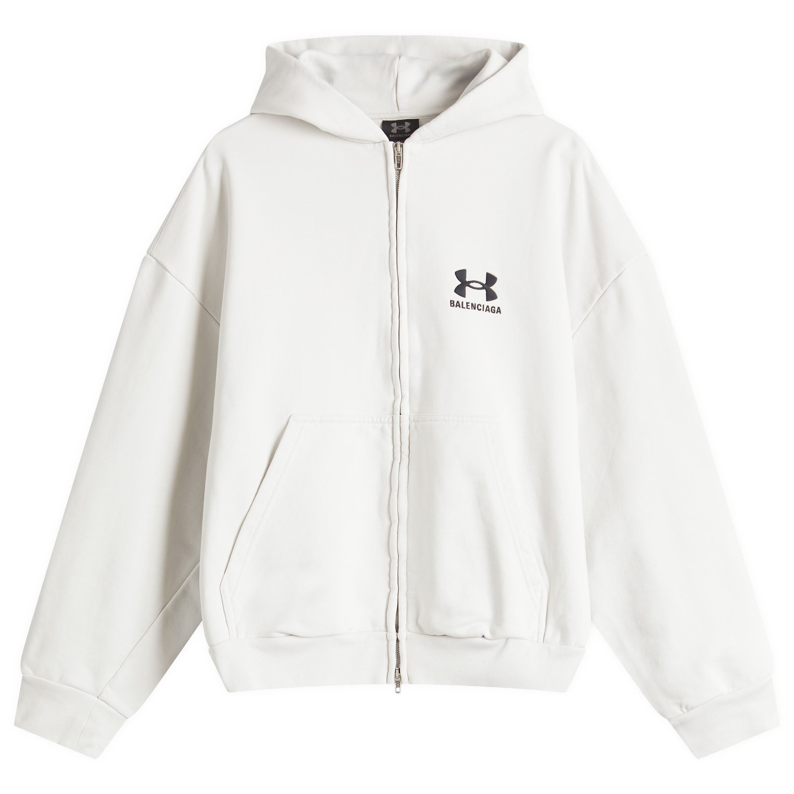Balenciaga Under Armour Zip-Up Hoodie Dirty White & Black