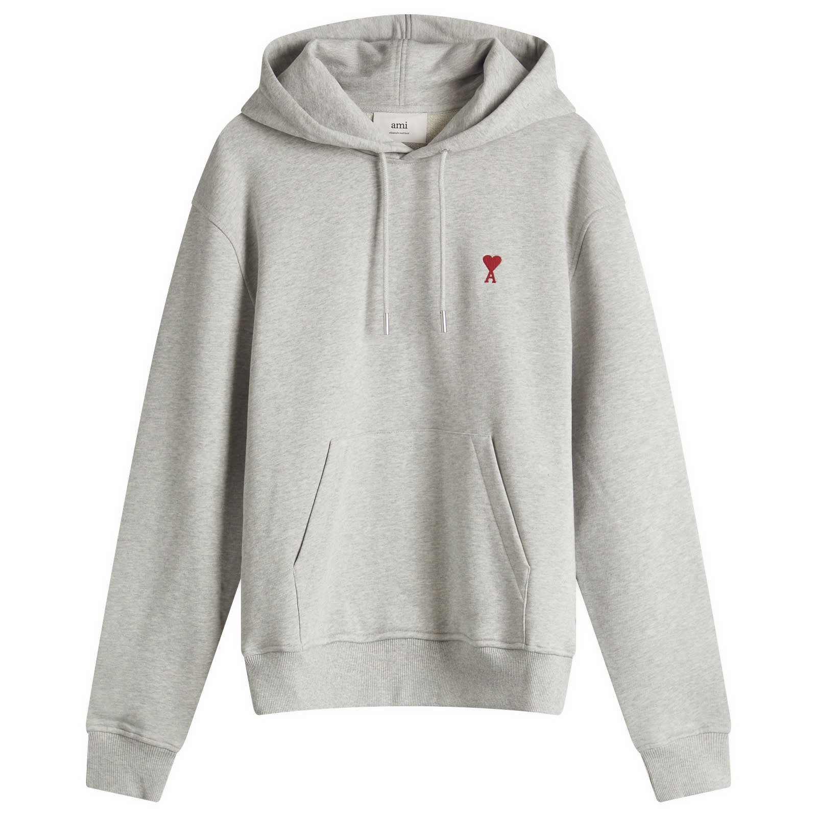 Ami Paris Mens Heather Ash Grey Ami De Coeur Hoodie Medium - END. Clothing