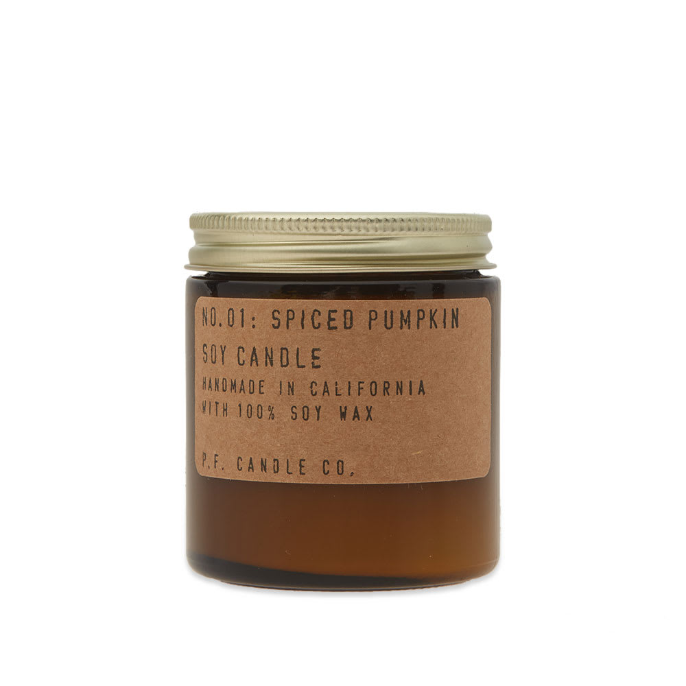 Fill your home with the autumnal aroma of ripe pumpkin, creamy butter and brown sugar for a seasonal scent that will set your senses alight. Finished with toasted cinnamon and nutmeg for added spice, this mini candle is made from organic soy wax, and comes packaged in  P.F. Candle Co.’s signature amber apothecary jars for an authentic addition to your home.

3.5oz
Natural Soy Wax
Phthalate-Free Fragrance Oil
Cotton Wick
20-25 Hours Burn Time
Handmade in California
Also Available in: 7.2oz