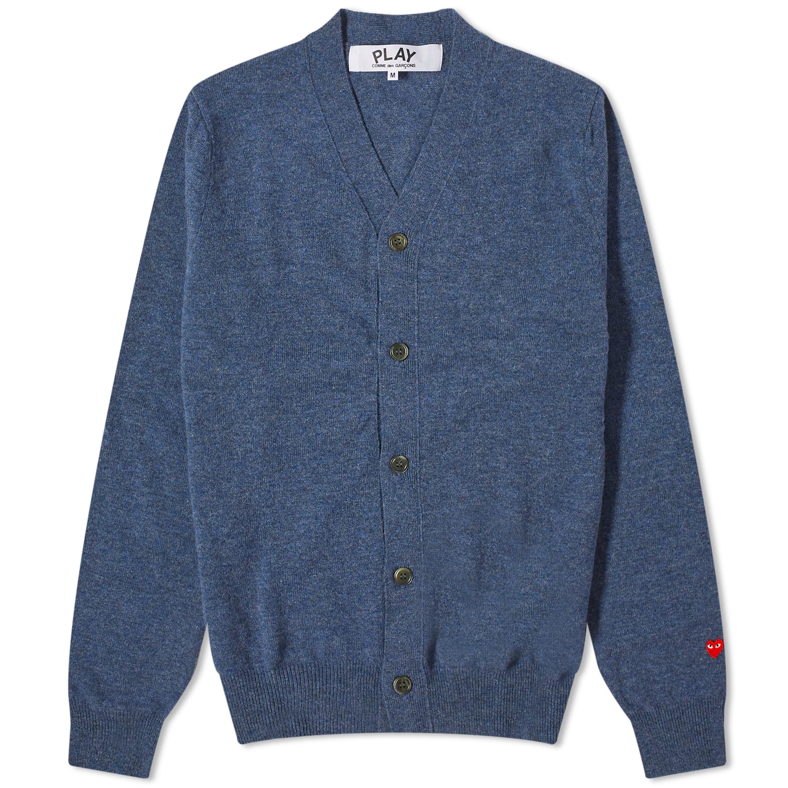Comme des Garçons Play Heart Sleeve Cardigan Navy | END. (US)