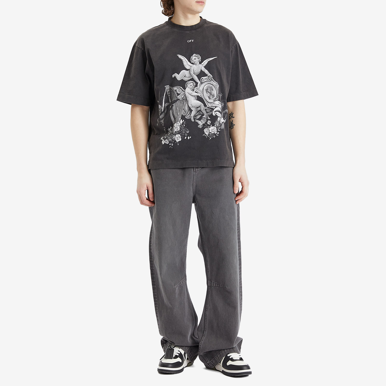 Off-White Men's Putti Skate T-Shirt Vintage Black/White