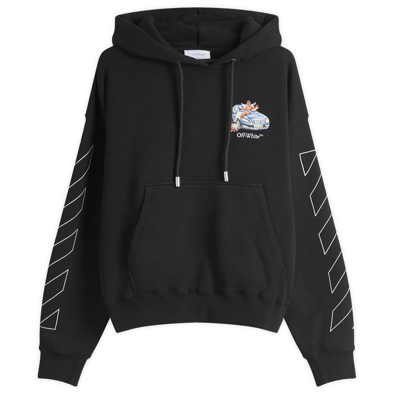 Off-White Fresco Arrow Skate Hoodie Black & White | END. (AR)