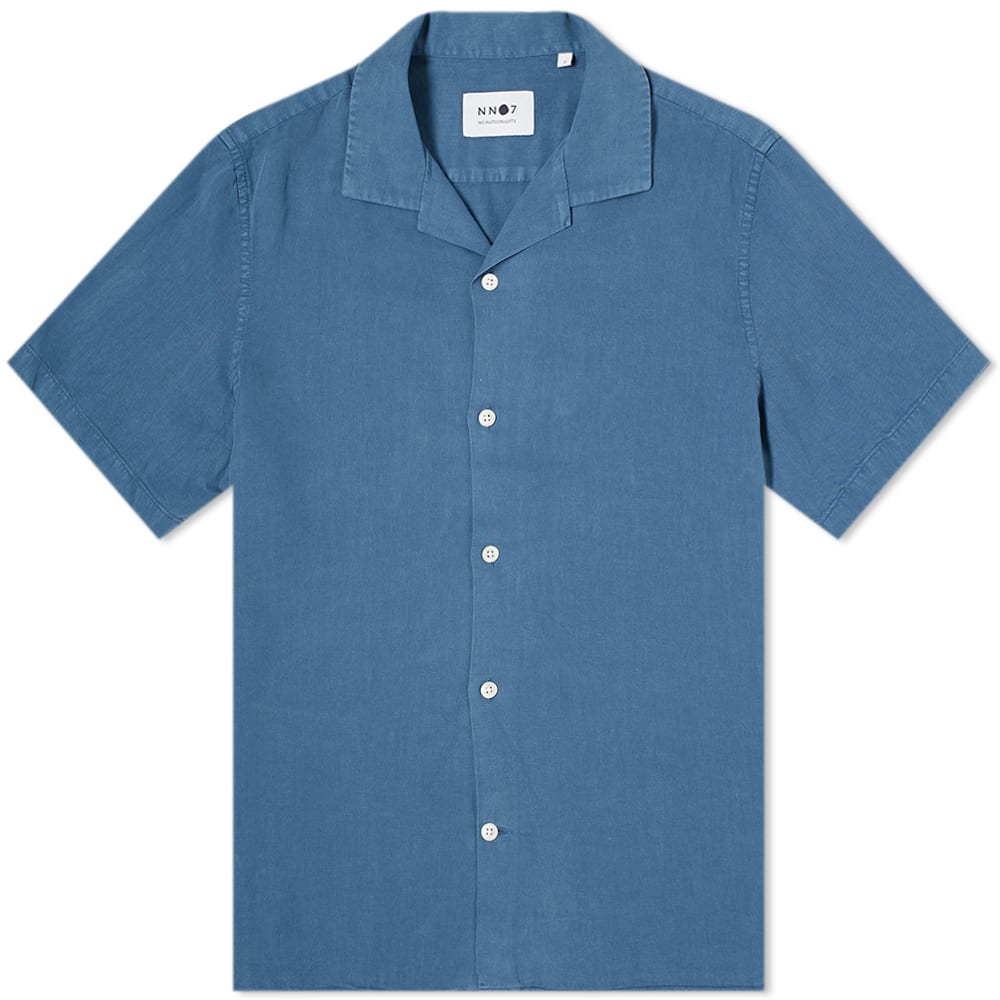Nn07 Miyagi Vacation Shirt Washed Navy End