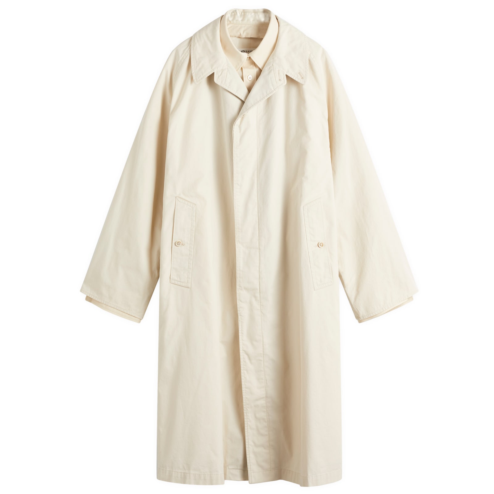 トレンチコート MAISON MARGIELA SINGLE-BREASTED TRENCH COAT IVORY IN COTTON Maison Margiela Single-breasted trench coat ivory in cotton