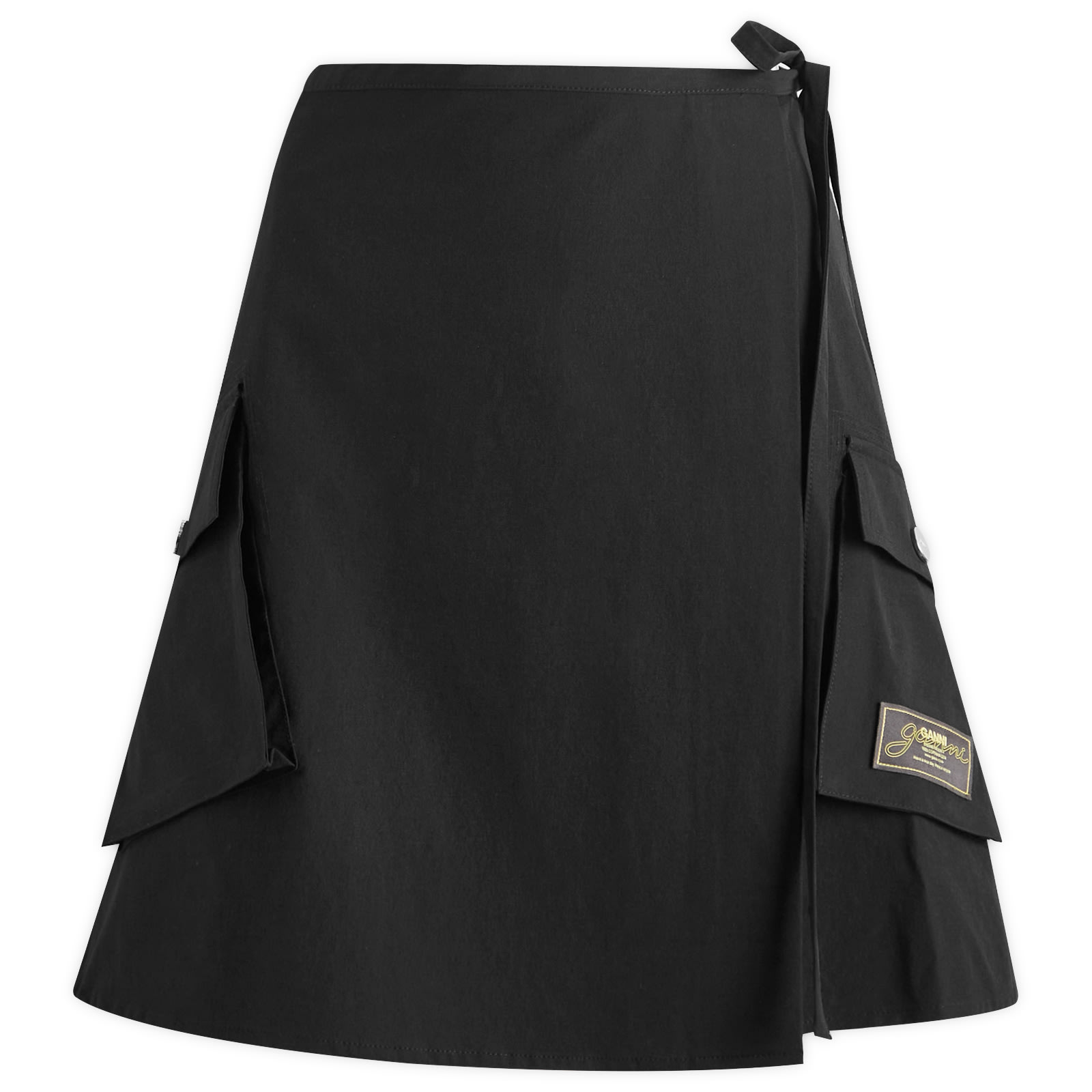 ミニスカート GANNI Stretch Shell Wrap Mini Skirt GANNI Stretch Shell Wrap Mini Skirt Presented by END. Black