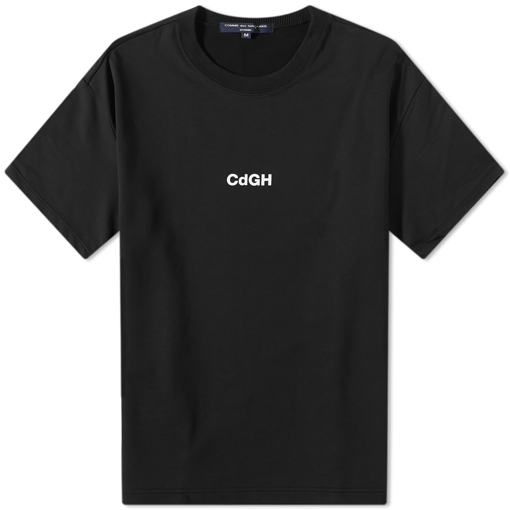 CDG Homme Printed Ｔシャツ Comme des Garçons Homme Logo T-Shirt in Black| Homme Essentials