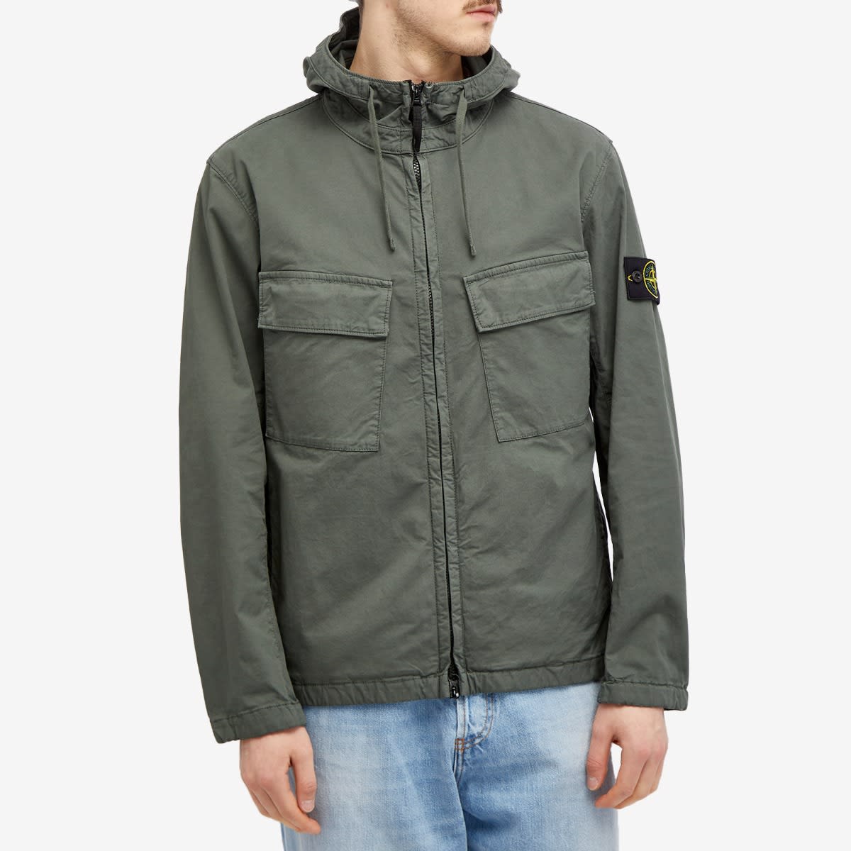 Stone Island Men's Supima Cotton Twill Stretch-TC Hooded Jacket