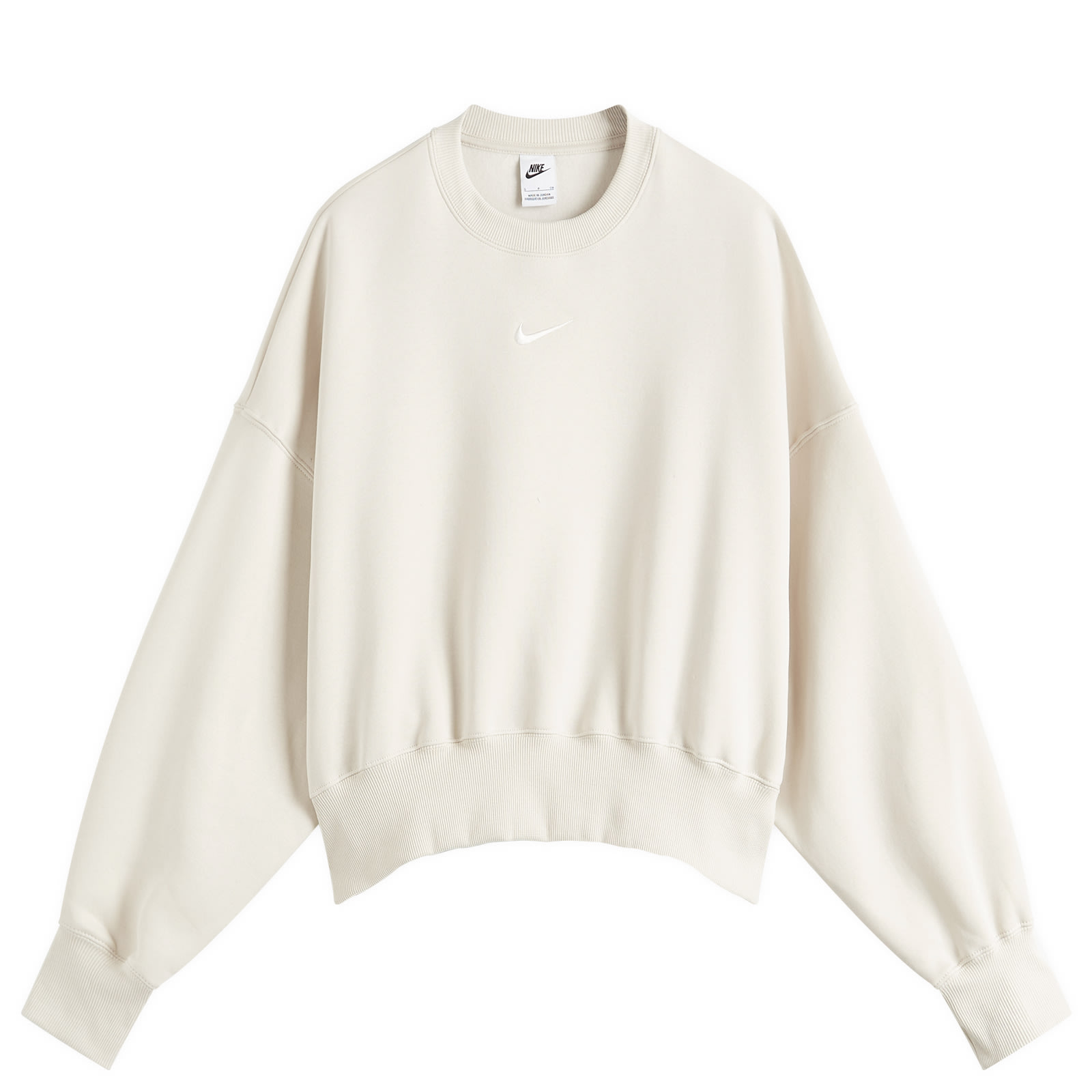 Oatmeal Nike Mini Swoosh Oversized Sweatshirt Gre Nike Phoenix