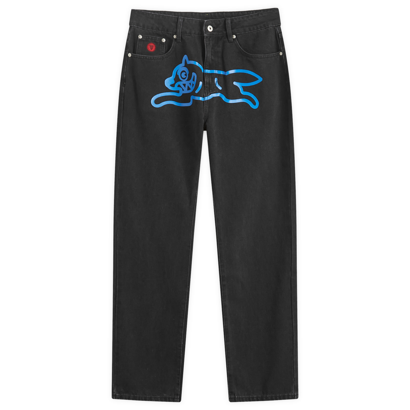 Icecream Men's Black Running Dog Straight Leg Denim Jeans