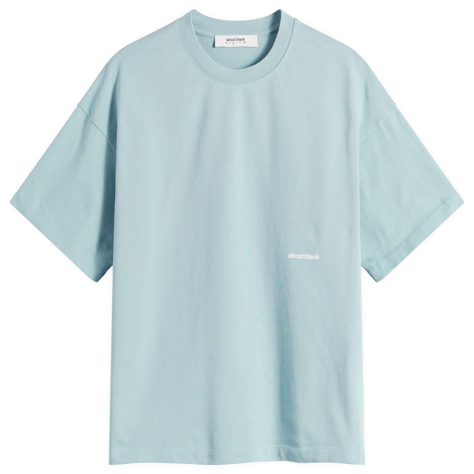 about:blank Men’s Box Logo T-Shirt Tourmaline/Ecru