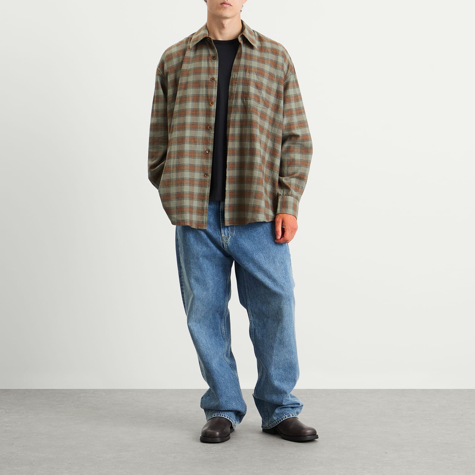Our Legacy Men's Borrowed Shirt Iowa Flannel Check - Curated Menswear