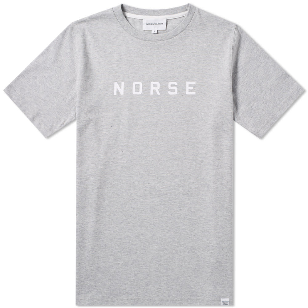 Norse Projects Niels Logo Tee Light Grey Melange | END. (UK)